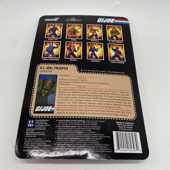 G.I. Joe Reaction Figures G.I. Joe Trooper Infantry Brown Skin 3.75" Figure NEW - Picture 4 of 4